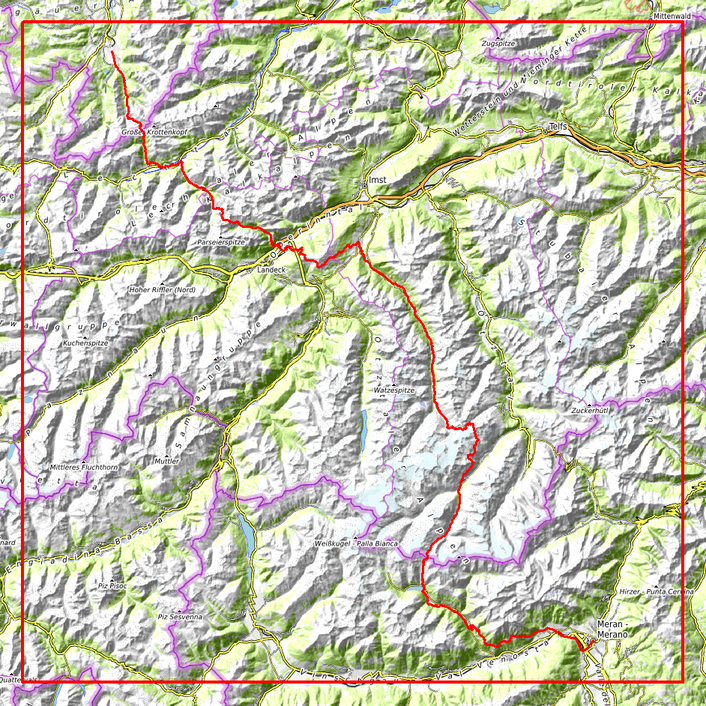 Relief Track | E5 - Oberstdorf - Meran