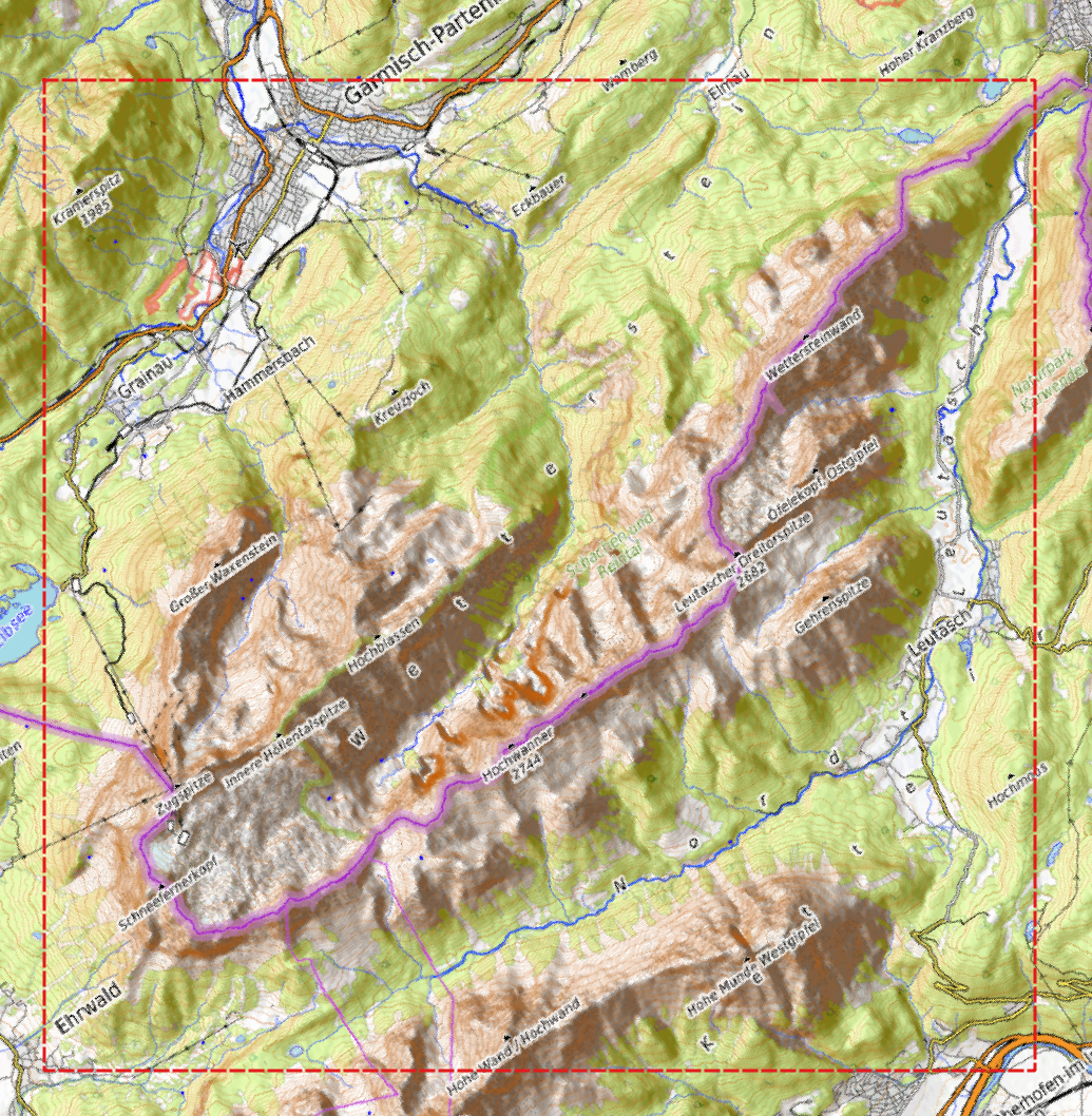 Relief "Oak" Zugspitzmassiv