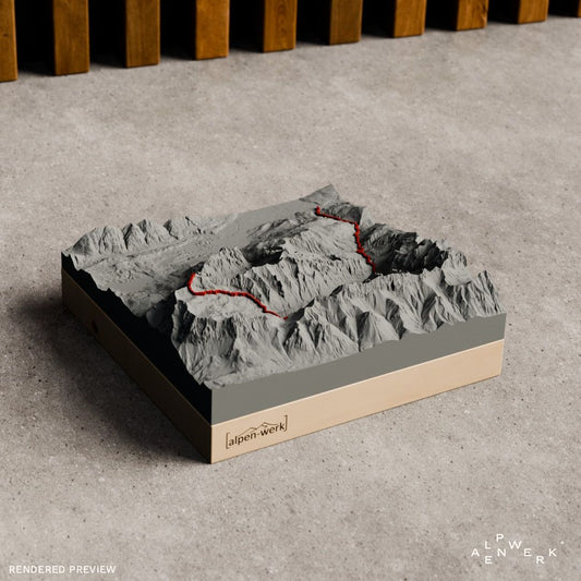 Bergrelief Track | Zugspitze über Reintal
