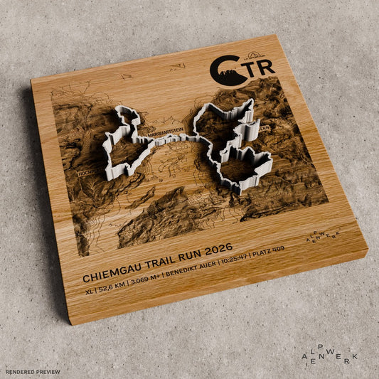 TrailMap | Chiemgau Trail Run | 2026: XL | 52,6 km | 3.069 hm, Track Hellgrau