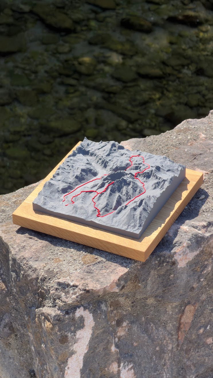 GPX-Route als erhabene Linie in der Live-3D-Vorschau