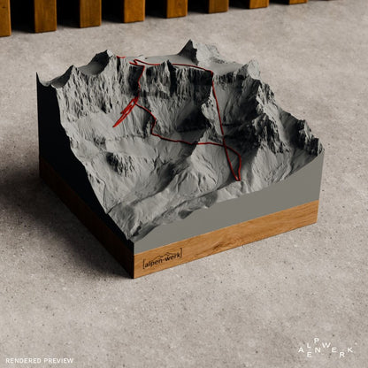 Bergrelief Track | Hoher Dachstein – Normalweg ueber den Gletscher