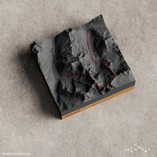 Bergrelief Track | Piz Bernina – Biancograt