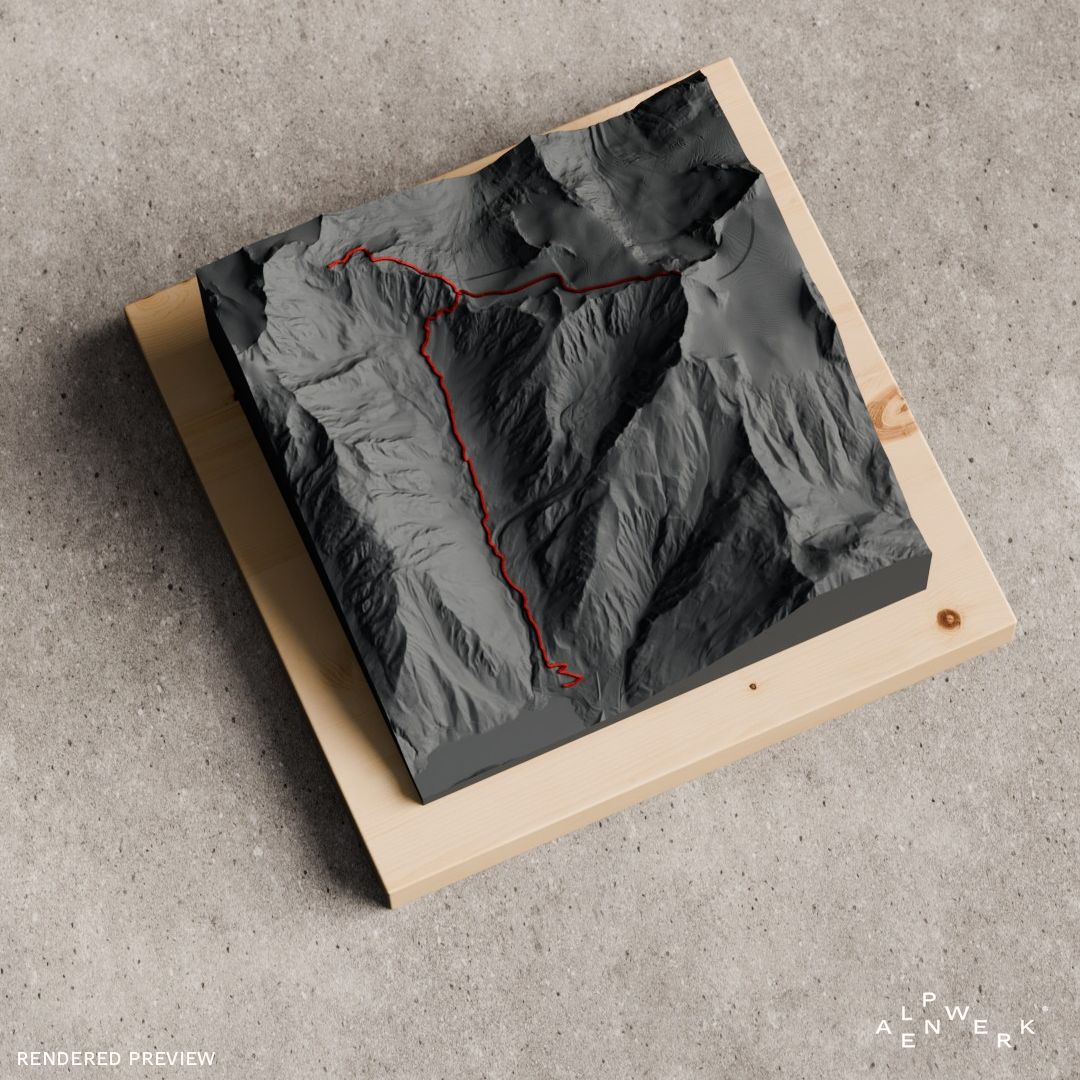 Bergrelief Track | Similaun ueber Similaunhuette