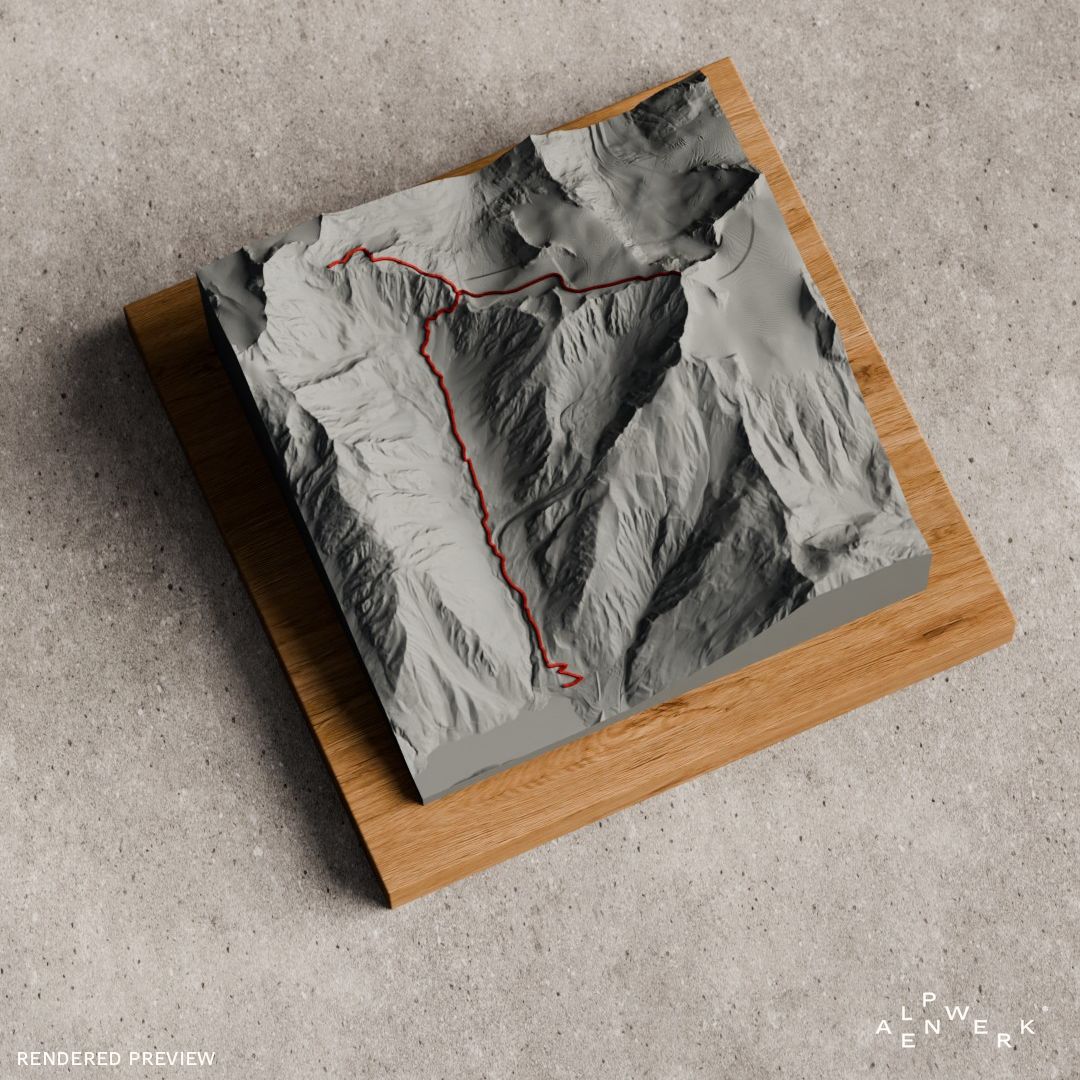 Bergrelief Track | Similaun ueber Similaunhuette