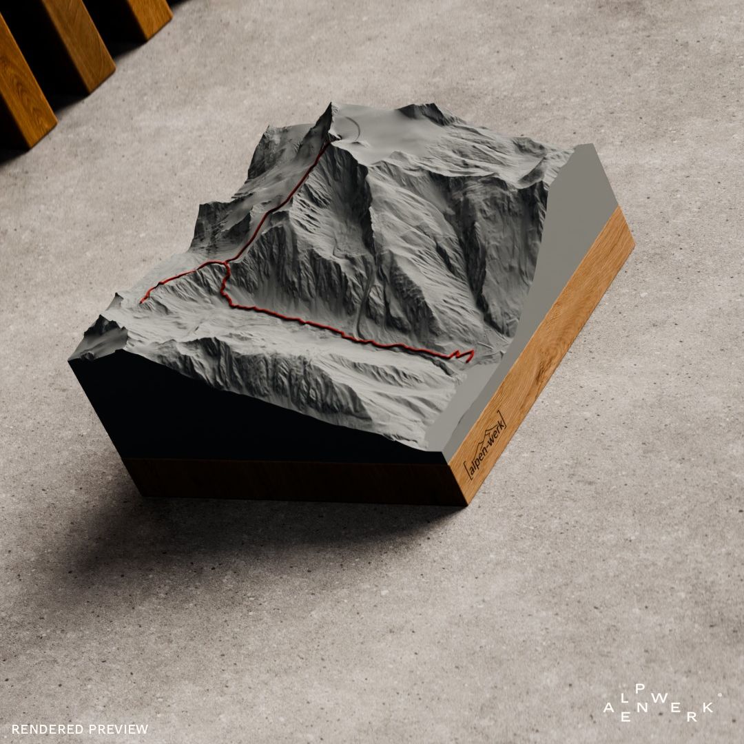 Bergrelief Track | Similaun ueber Similaunhuette