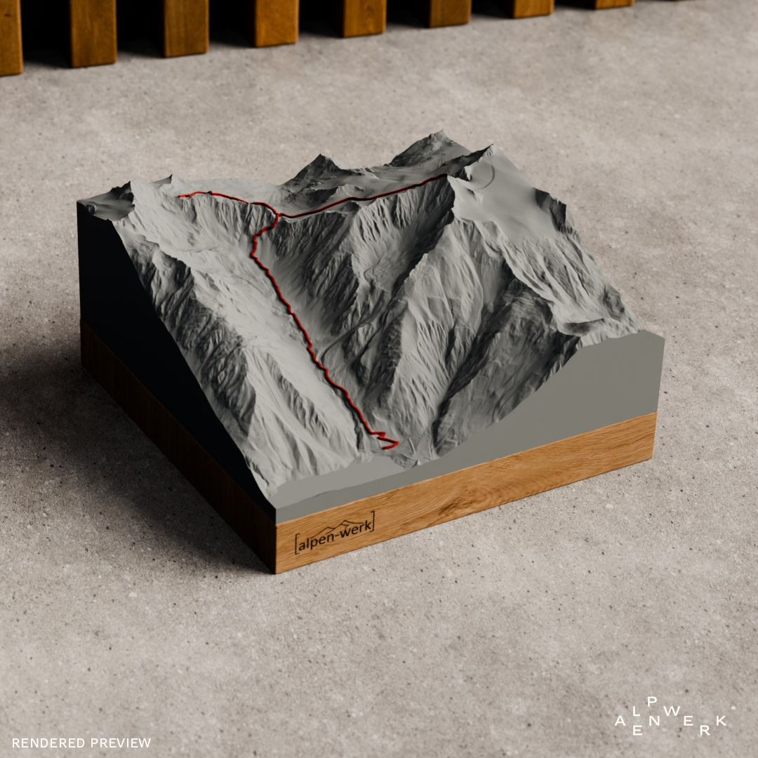 Bergrelief Track | Similaun ueber Similaunhuette