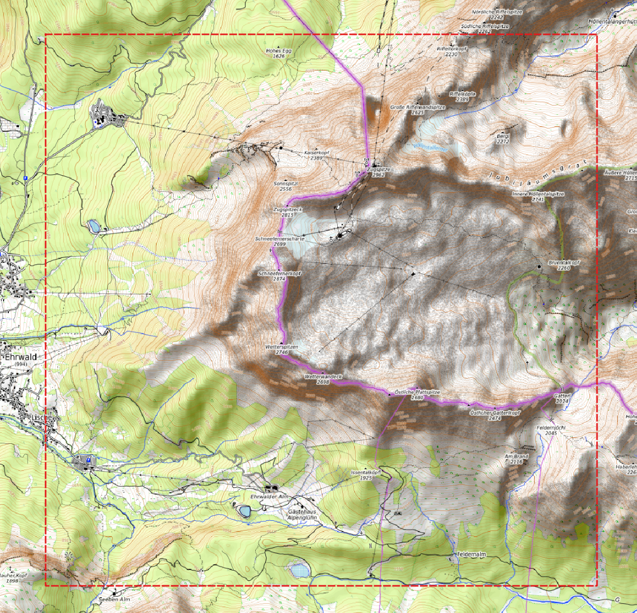 Relief "Oak" Zugspitze Gatterl