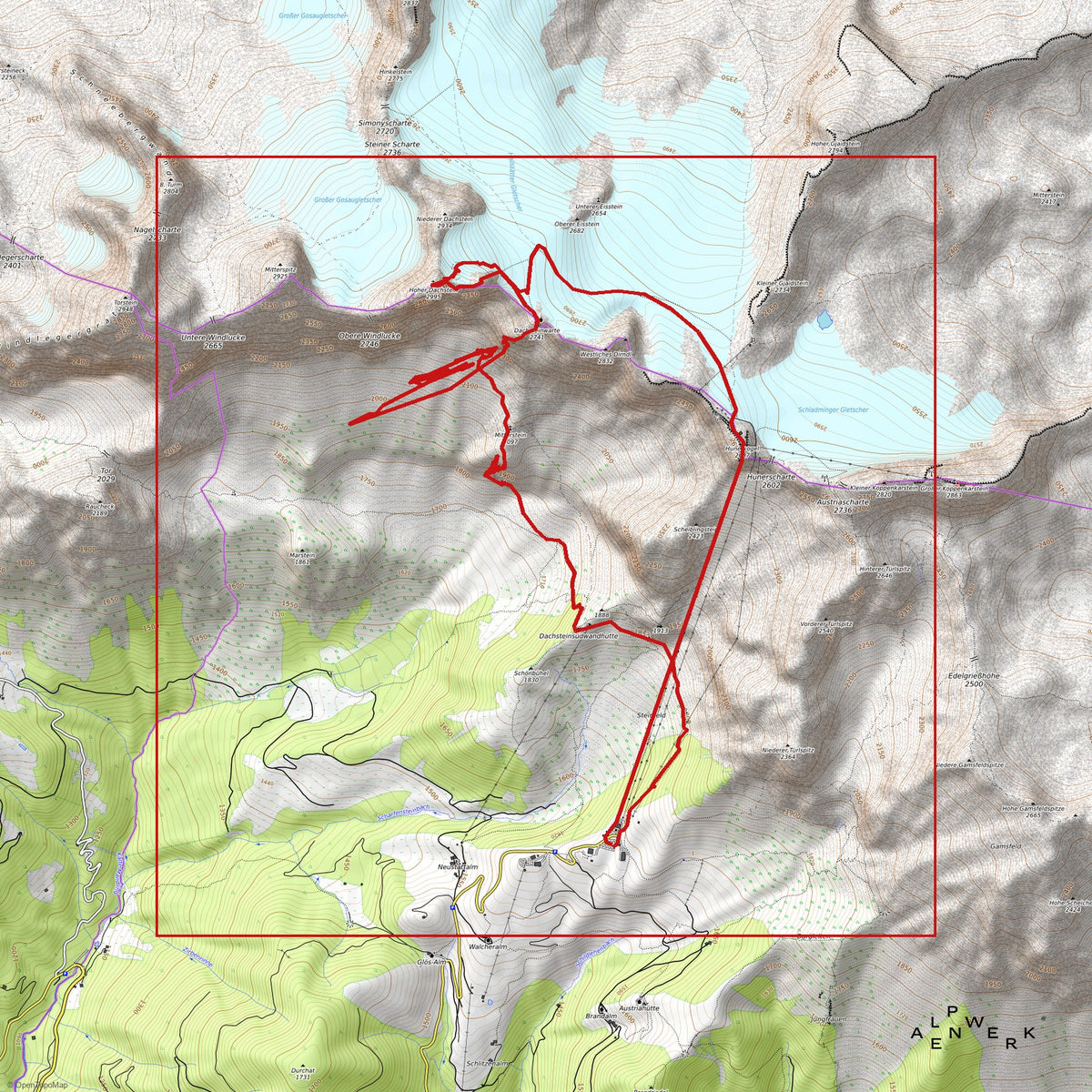 Mountain Model Track | Hoher Dachstein, normal route via the glacier