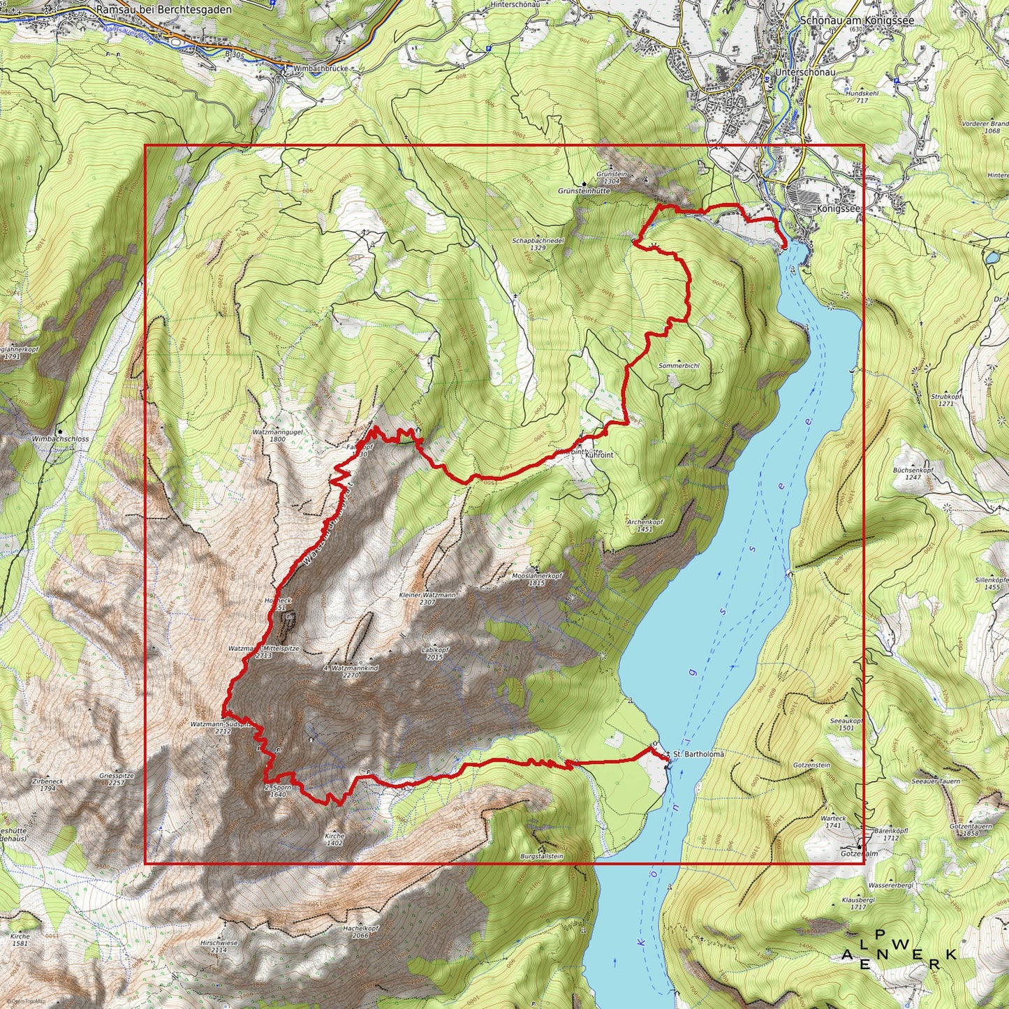 Bergrelief Track | Watzmann-Ostwand (Berchtesgaden)