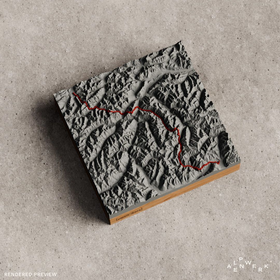 Bergrelief Track | Alpenüberquerung | E5 - Oberstdorf - Meran
