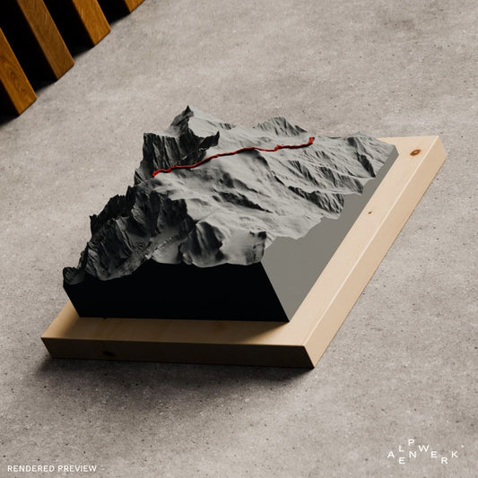 Bergrelief Track | Mont Blanc Normalweg
