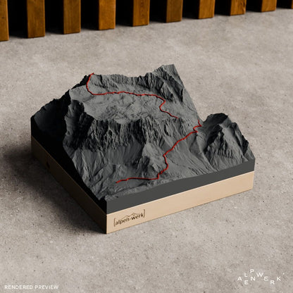Bergrelief Track | Zugspitze über das Gatterl