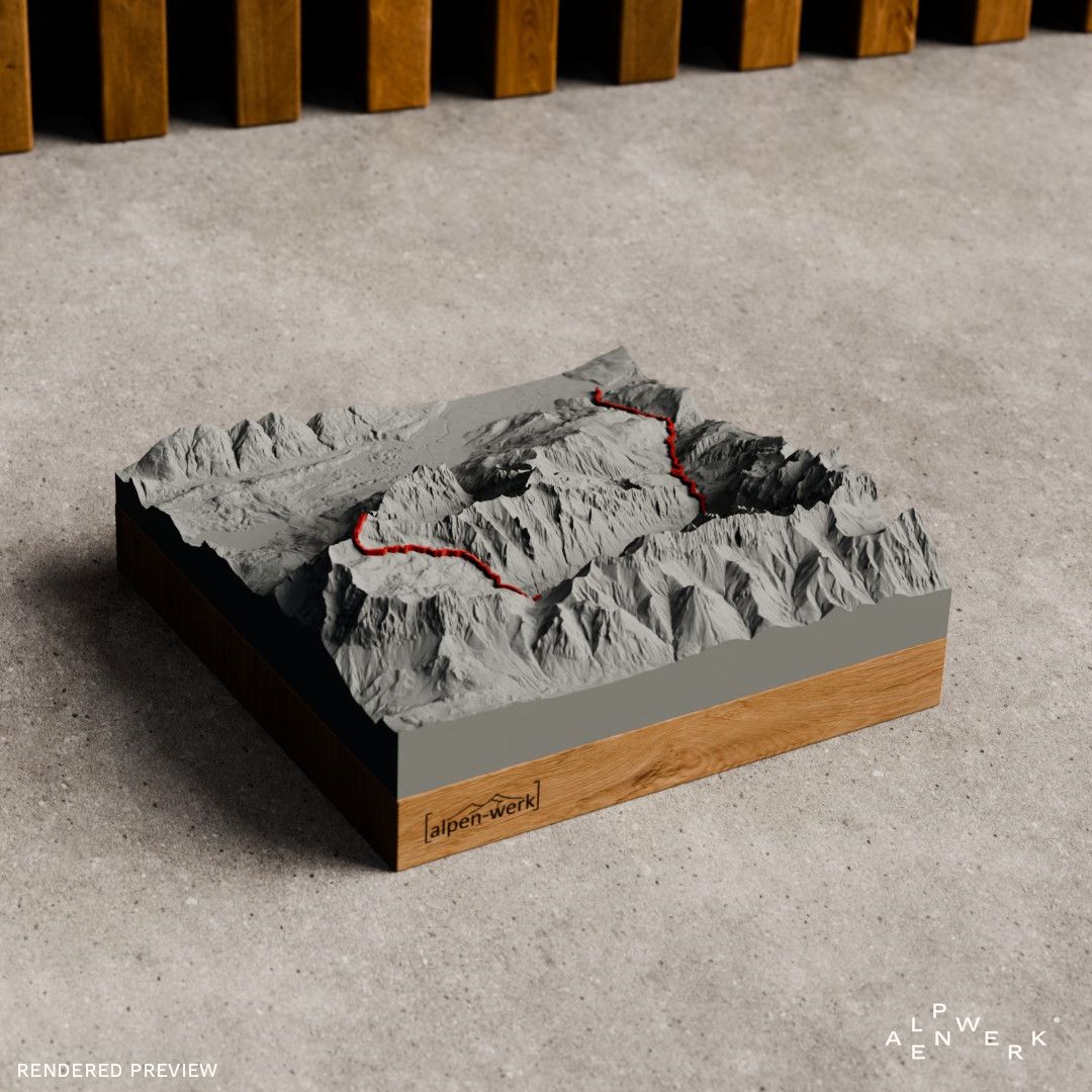 Bergrelief Track | Zugspitze über Reintal