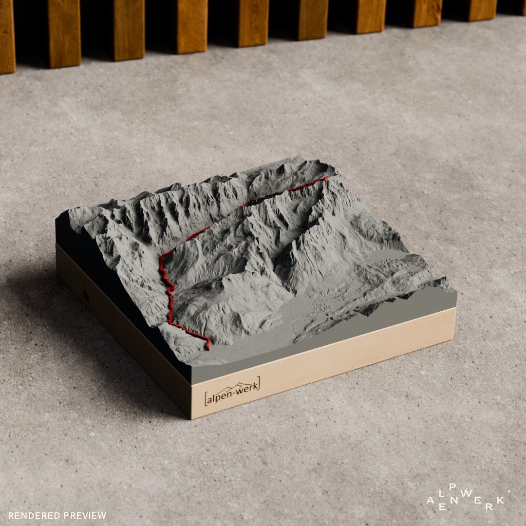 Bergrelief Track | Zugspitze über Reintal