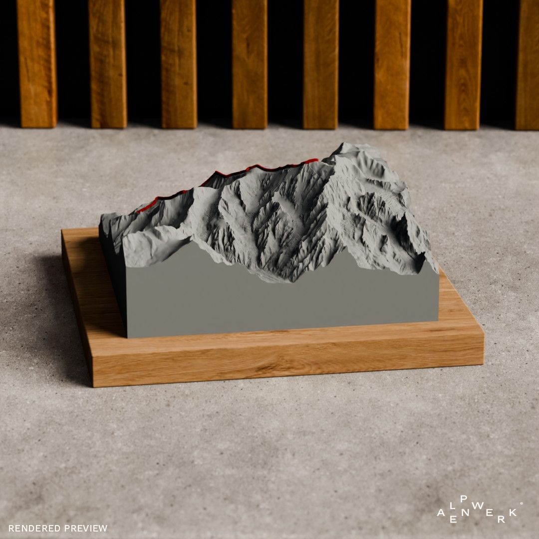 Bergrelief Track | Mont Blanc Normalweg