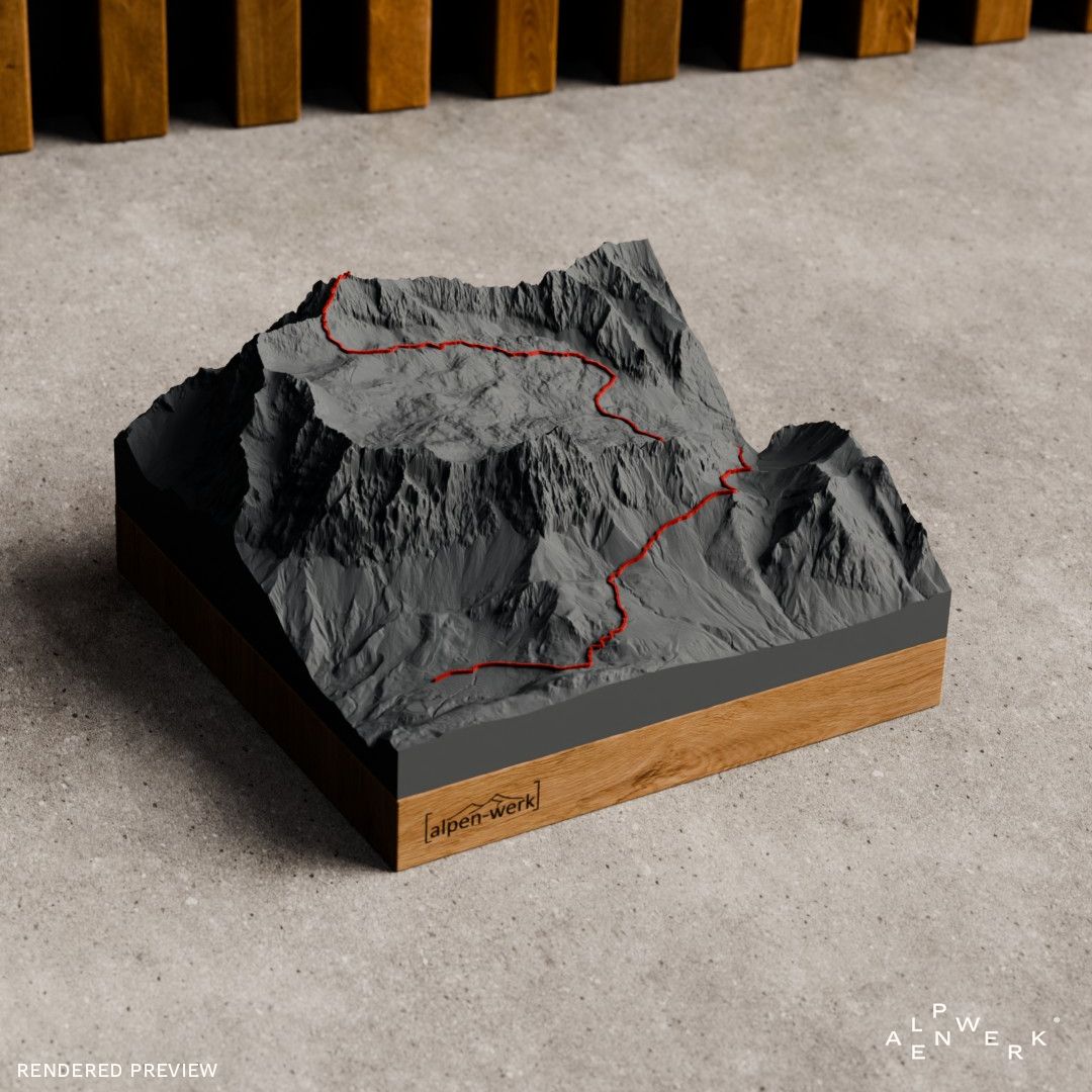 Bergrelief Track | Zugspitze über das Gatterl