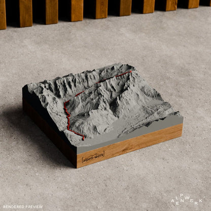 Bergrelief Track | Zugspitze über Reintal