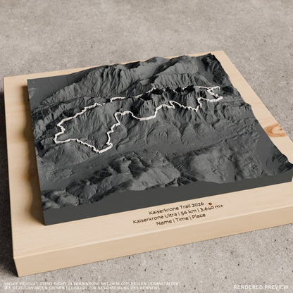 Kaiserkrone Trail 2026 Relief Track - Anthrazit, weisser Track, Wall, Zirbe