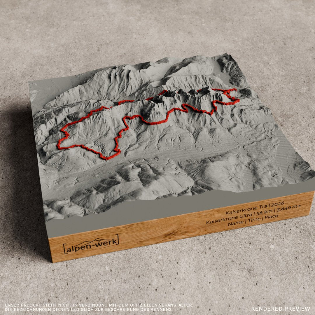 Kaiserkrone Trail 2026 Relief Track - Hellgrau, roter Track, Base, Eiche