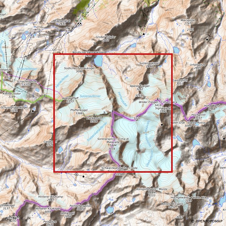 Bergrelief Classic | Zuckerhütl, Wilder Freiger, Wilder Pfaff