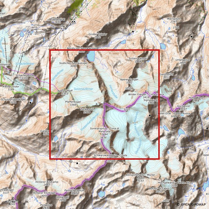 Bergrelief Classic | Zuckerhütl, Wilder Freiger, Wilder Pfaff