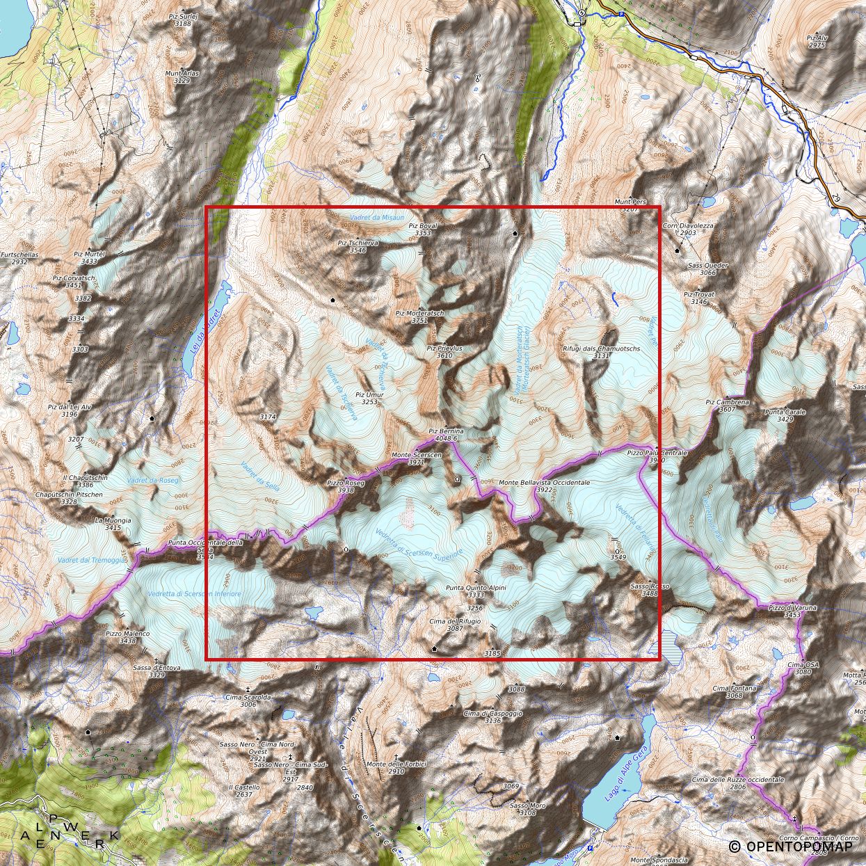 Bergrelief Classic | Piz Bernina