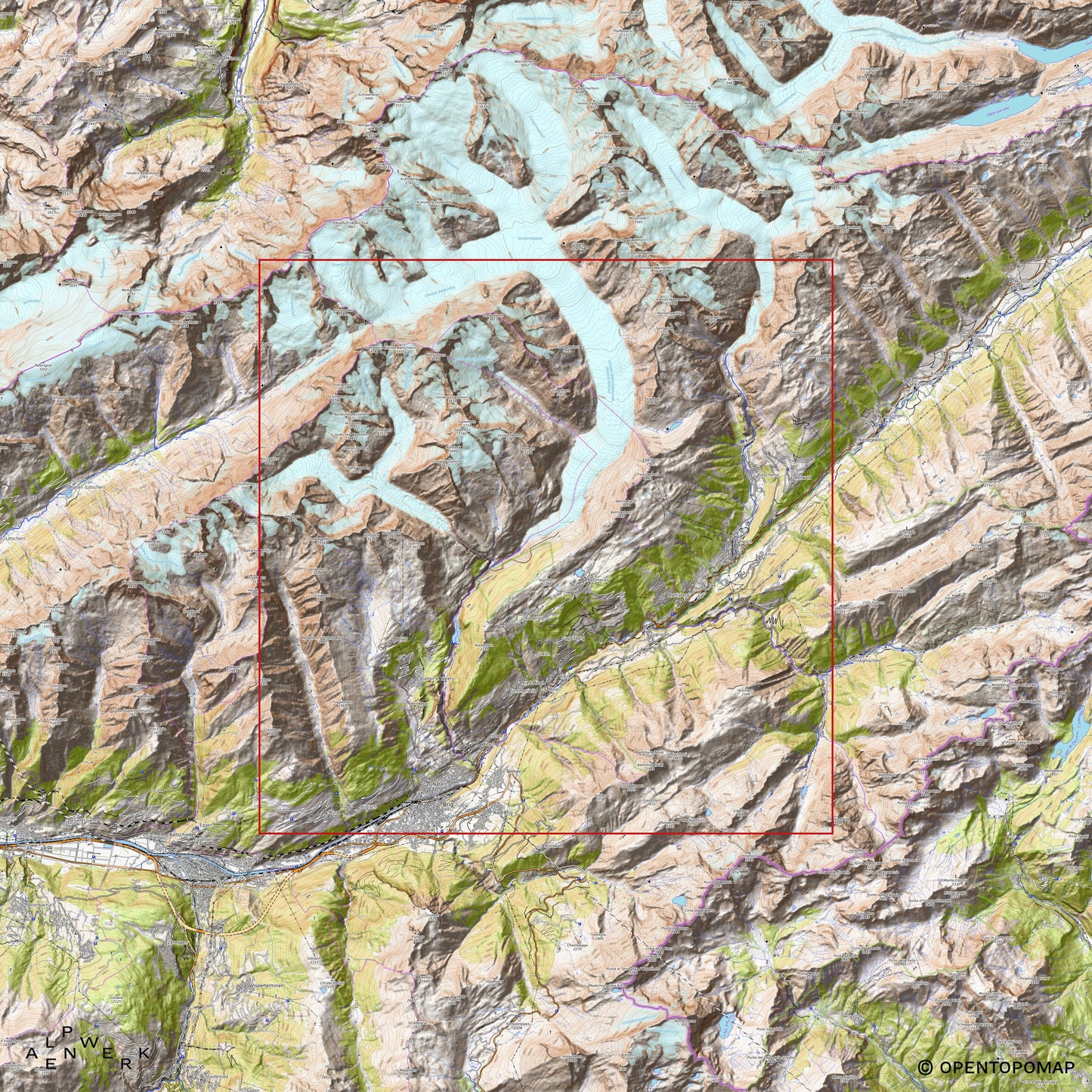 Bergrelief Classic | Aletsch, Brig