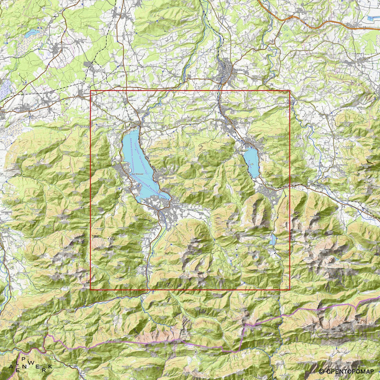 Bergrelief Classic | Tegernsee, Schliersee, Spitzingsee