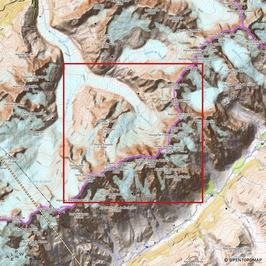 Bergrelief Classic | Grandes Jorasses