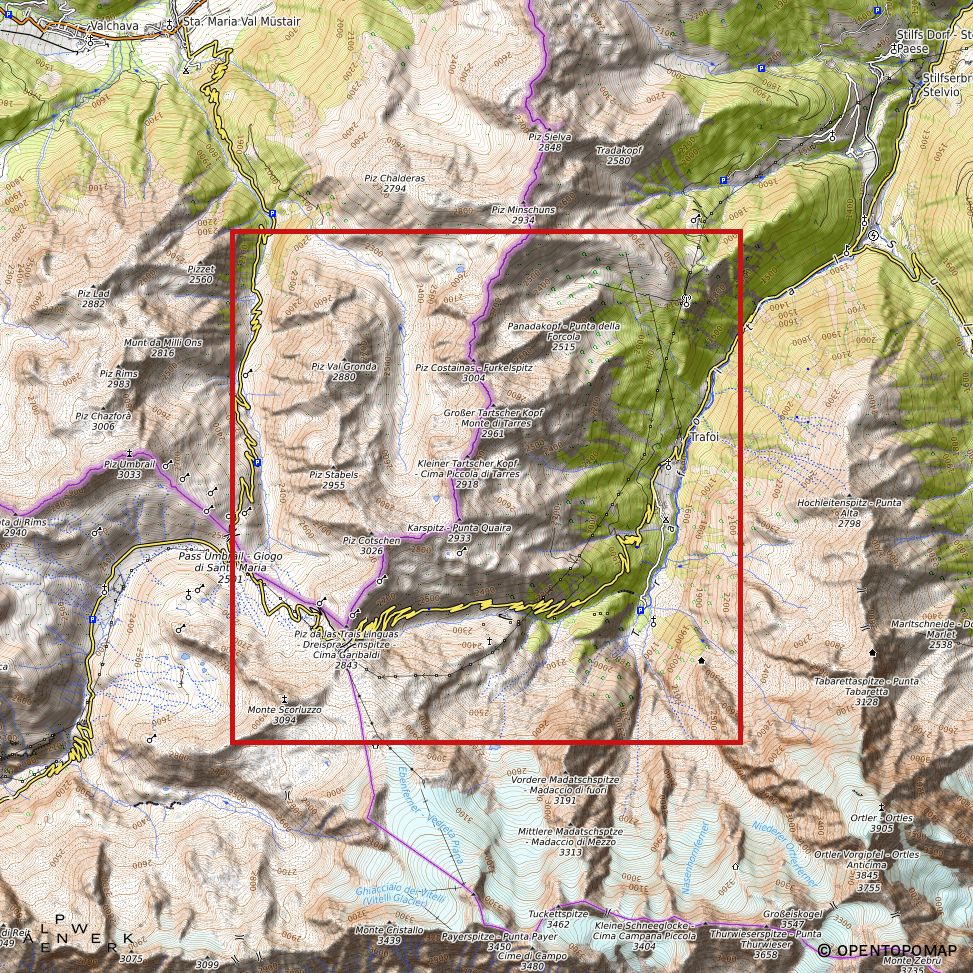 Bergrelief Track | Stilfser Joch - Passo Stelvio