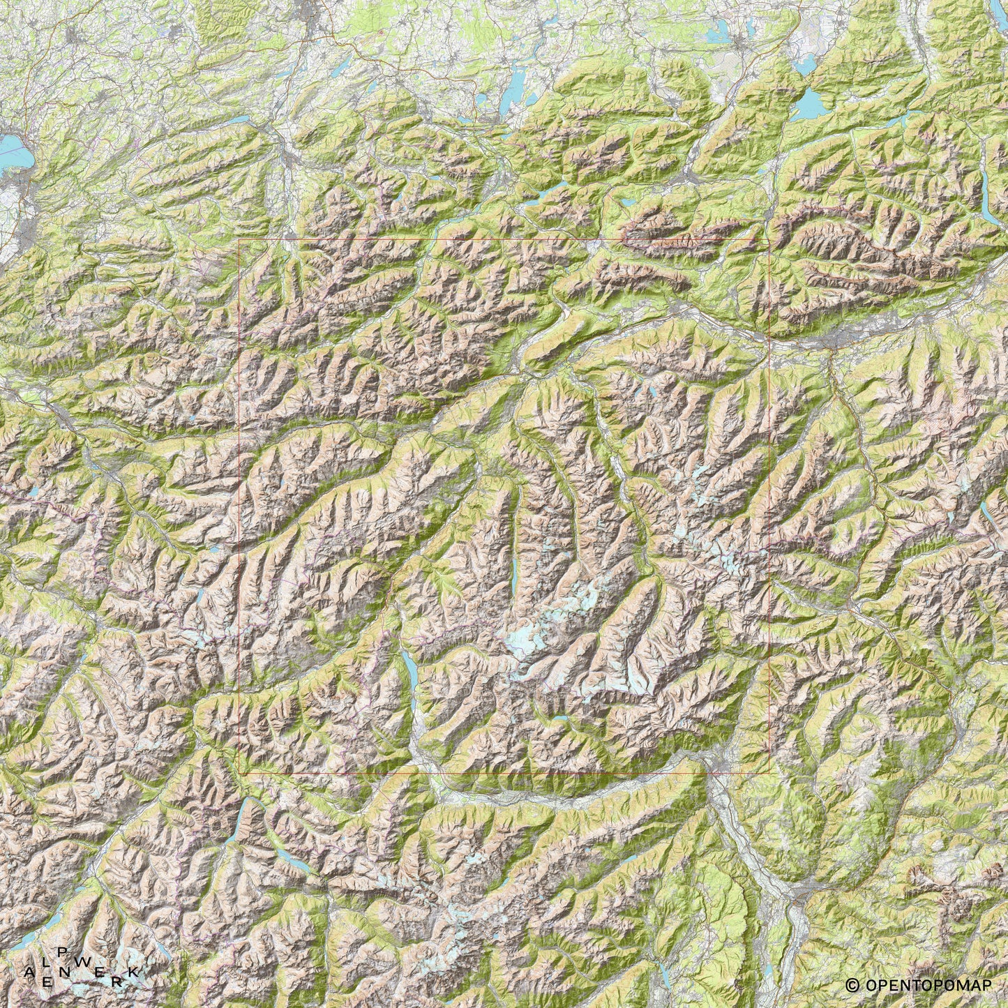 Bergrelief Track | Alpenüberquerung | E5 - Oberstdorf - Meran