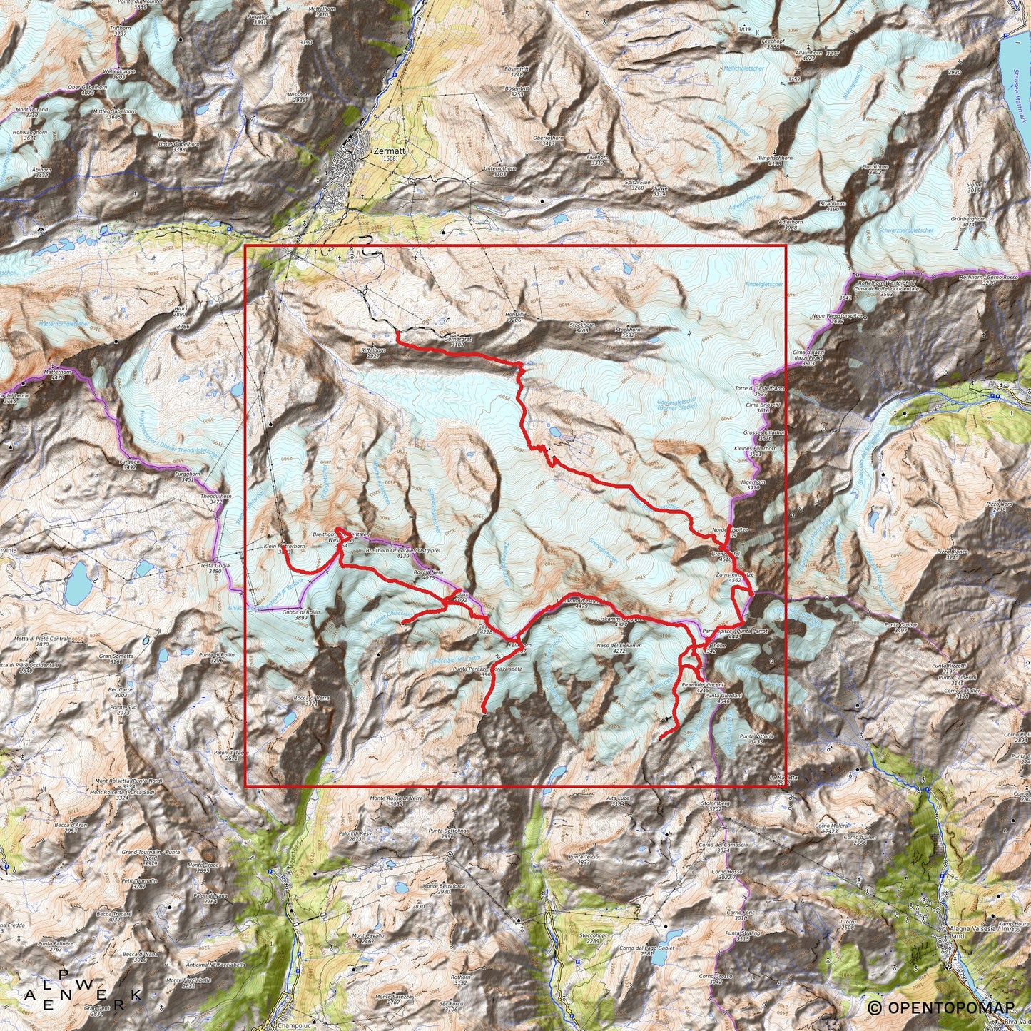 Bergrelief Track | Monte-Rosa-Runde | Spaghetti Tour