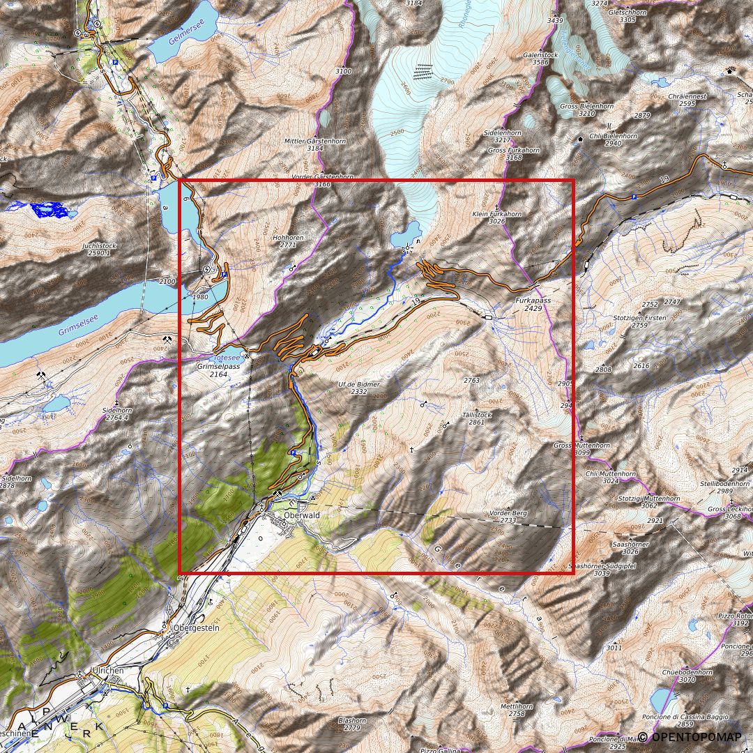 Bergrelief Track | Furkapass - Grimselpass