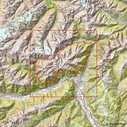 Bergrelief Track |  Meraner Höhenweg