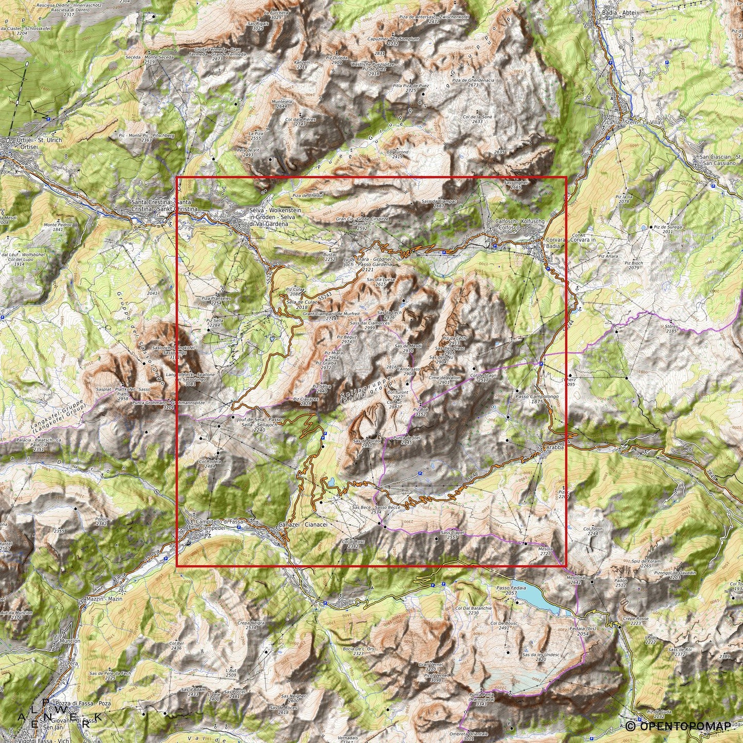 Bergrelief Track | Sella Ronda | Ski