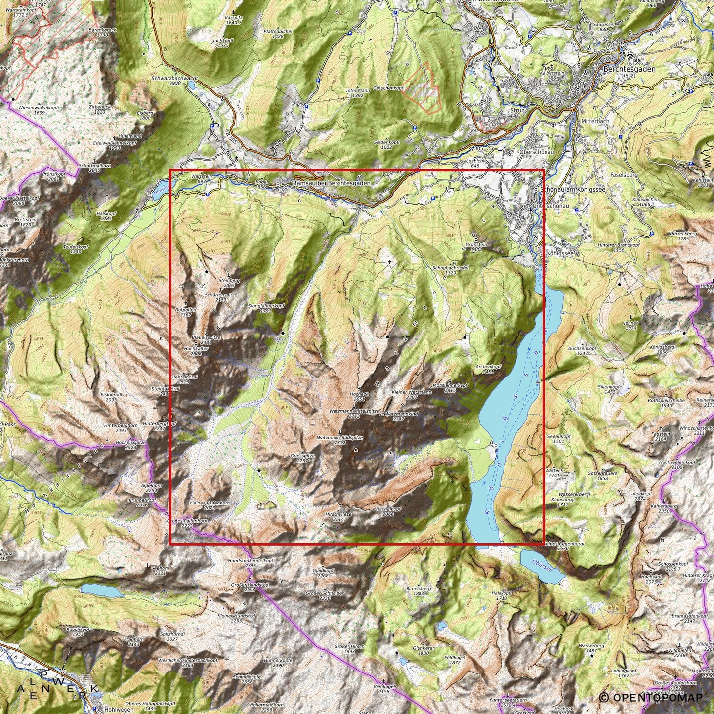 Bergrelief Natural | Watzmannüberschreitung