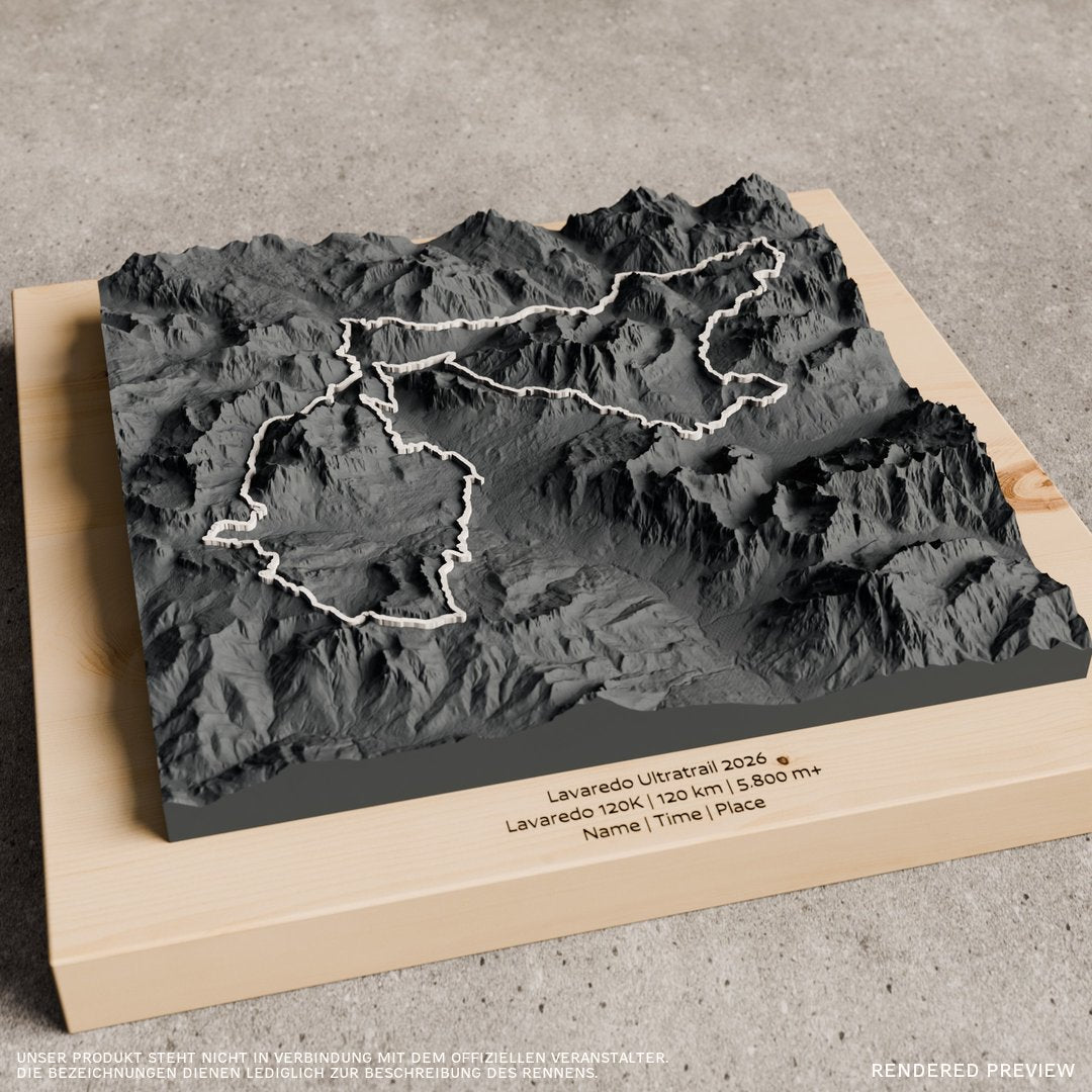 Lavaredo Ultratrail 2026 Relief Track - Anthrazit, weisser Track, Wall, Zirbe