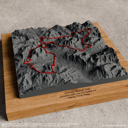 Lavaredo Ultratrail 2026 Relief Track - Anthrazit, roter Track, Wall, Eiche