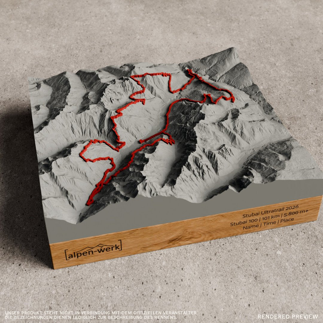 Stubai Ultratrail 2026 Relief Track - Hellgrau, roter Track, Base, Eiche