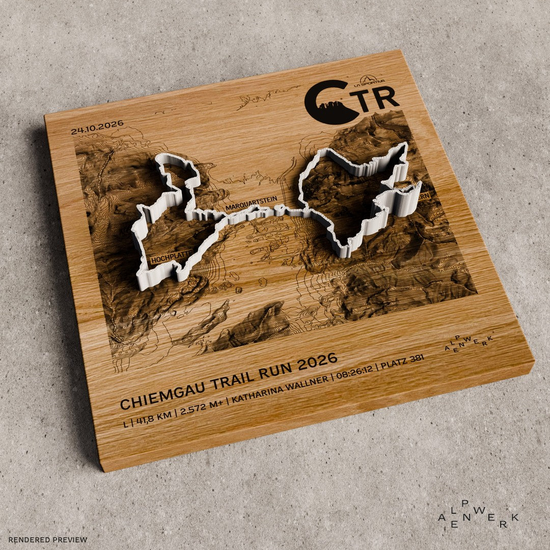 TrailMap | Chiemgau Trail Run | 2026: L | 41,8 km | 2.572 hm, Track Weiß