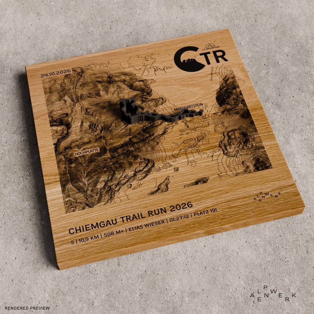 TrailMap | Chiemgau Trail Run | 2026: S | 10,9 km | 508 hm, Track Anthrazit