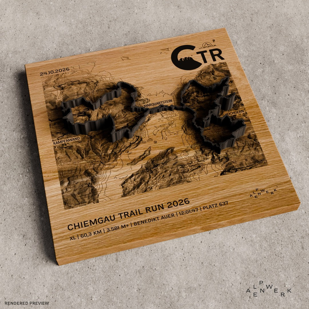 TrailMap | Chiemgau Trail Run | 2026: XL | 60,3 km | 3.581 hm, Track Anthrazit