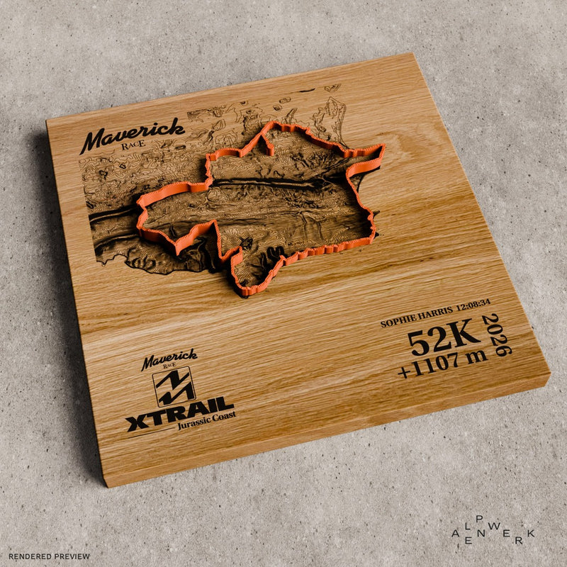 52K of the Maverick X-Trail Jurassic Coast 2026 as a TrailMap