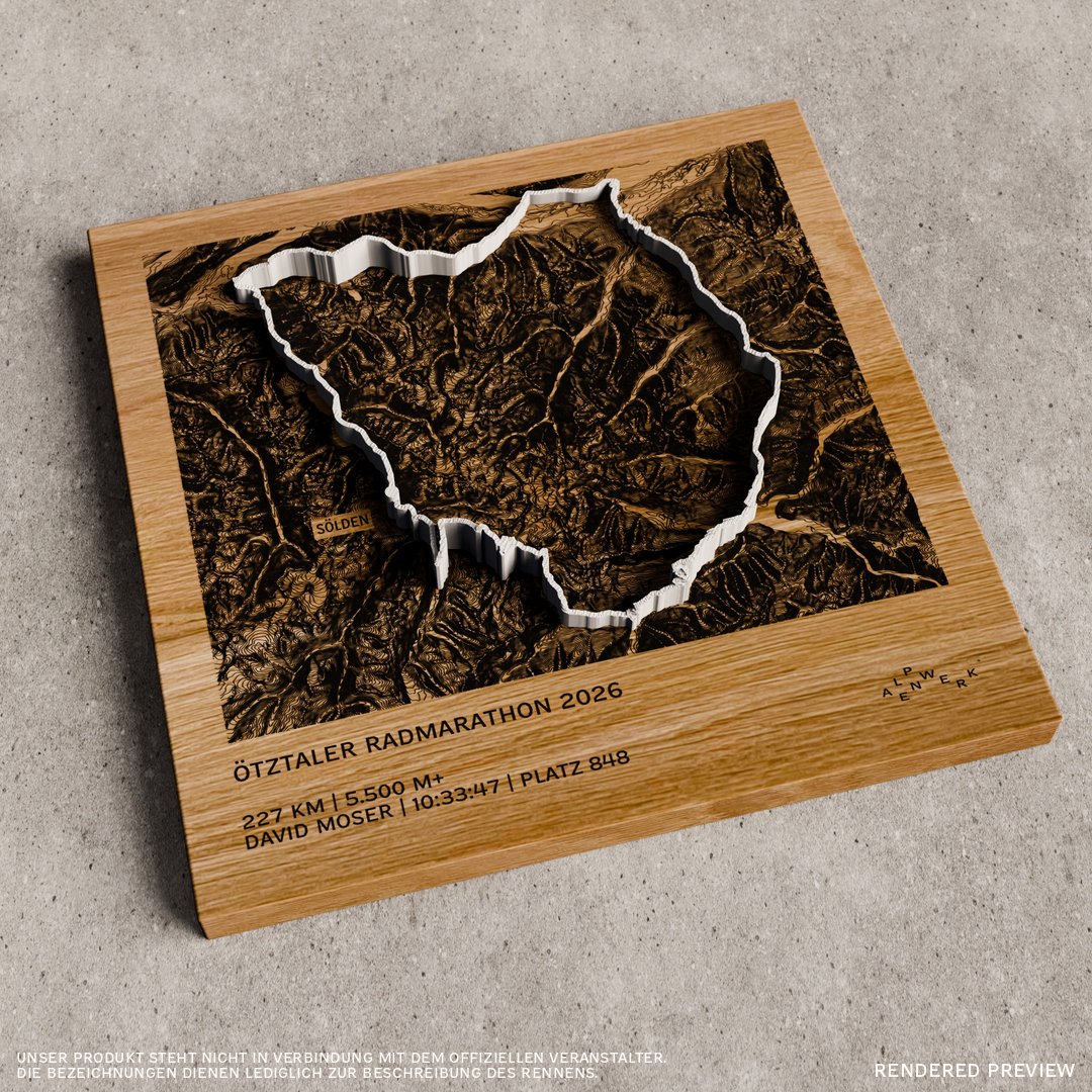TrailMap Ötztaler Radmarathon 2026, graviert, 227 km
