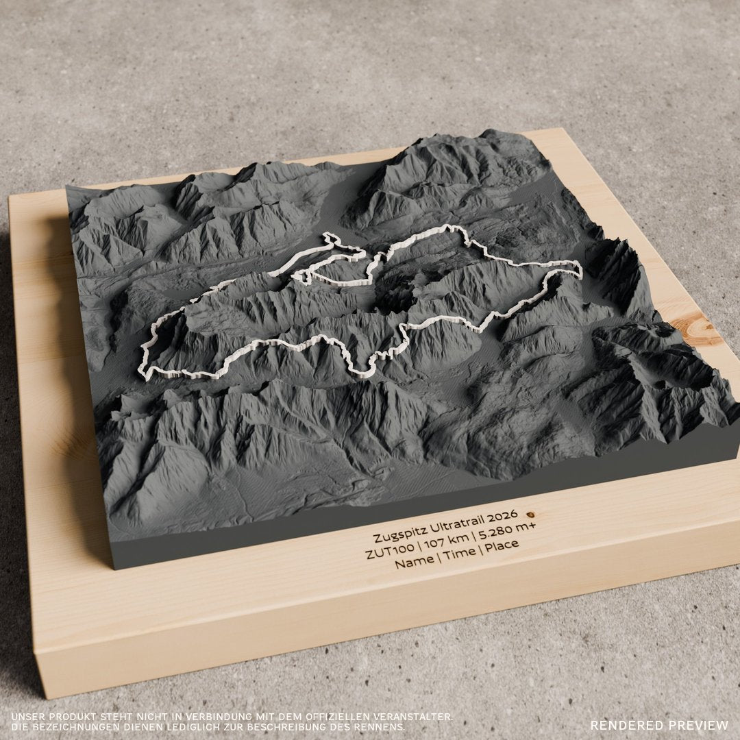 Zugspitz Ultratrail 2026 Relief Track - Anthrazit, weisser Track, Wall, Zirbe