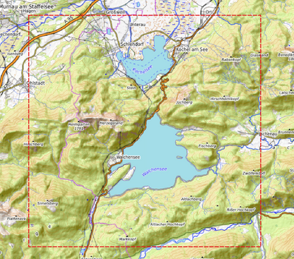 Relief "Oak" Walchensee &amp; Kochelsee