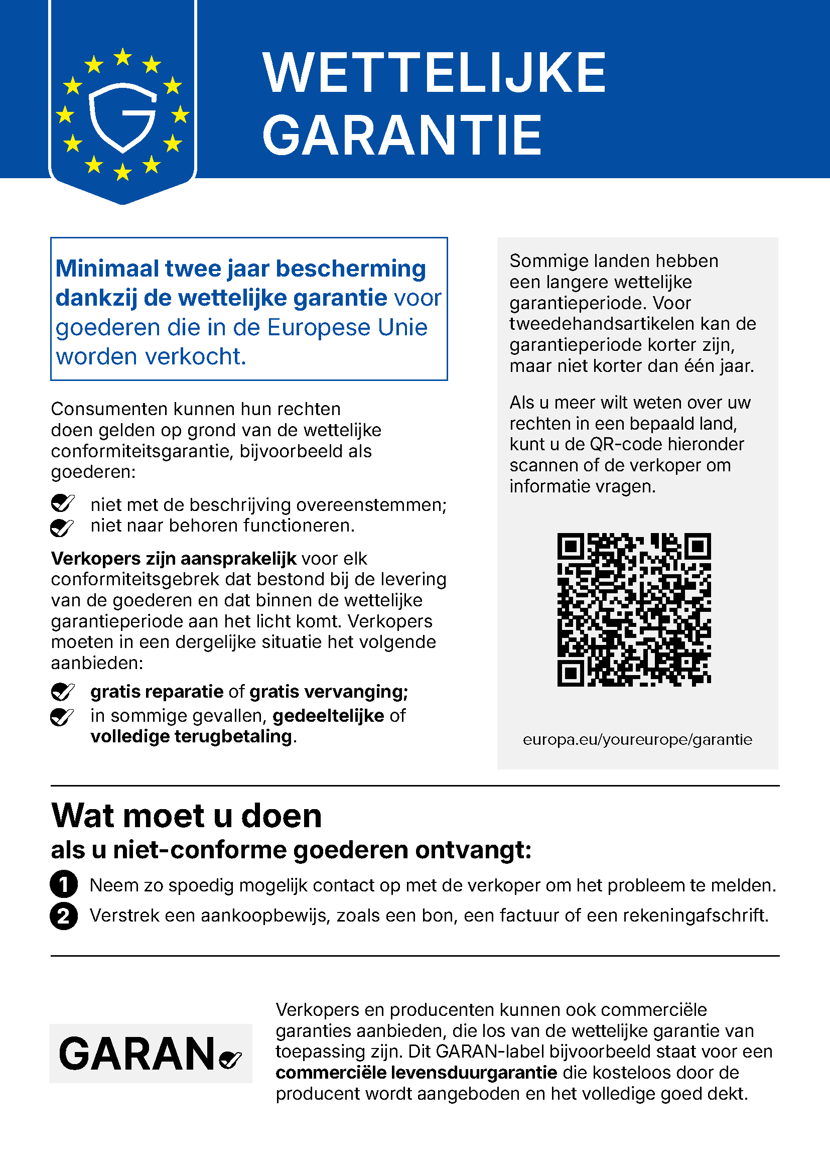 EU-mededeling: wettelijke garantie